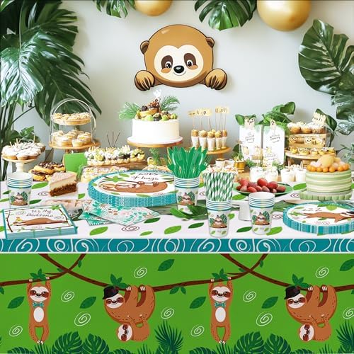 Sloth Birthday Party Supplies, Sloth Party Decorations, Serves 24 - Image 6