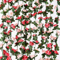 2 Pcs 16.5Ft Flower Garland Rose Vines, Pink Floral Garland Flower Vines by MARTINEMALL