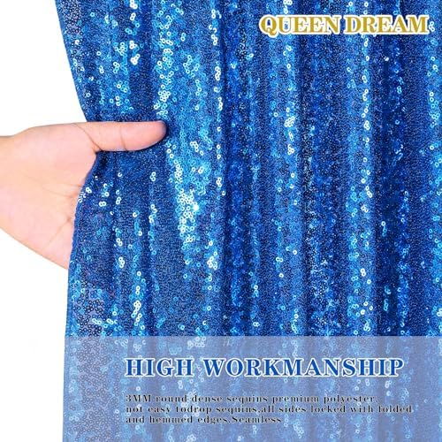 Royal Blue Photo Backdrop Sequin Photography Backdrop Drapes for Baby - Image 3