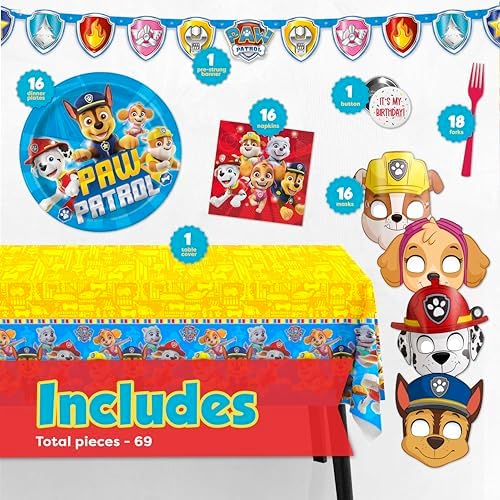 Paw Patrol Birthday Decorations & Party Supplies with Mask Party Favors - Image 2