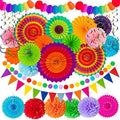 35PCS Fiesta Paper Fan Party Decorations Set by MoonBoat