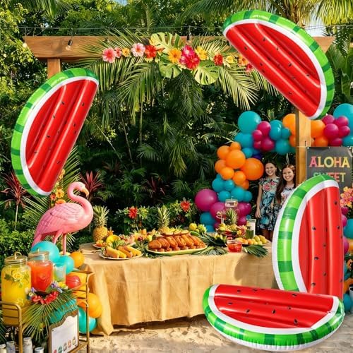 JellyArch 4 Pcs Watermelon Party Decorations Inflatable Pool Floats 36 in - Image 6