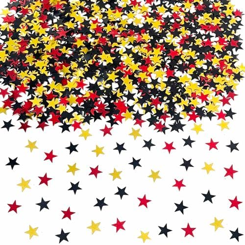 Beer Festival Confetti Black Gold Red Stars Shape Table Scatters Confetti for Star Party Wedding Decorations Party Sets by Unknown