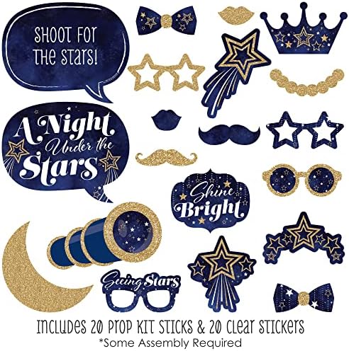 Starry Skies - Under The Stars Photo Booth Prop Kit, DIY Props - 20pc - Image 2