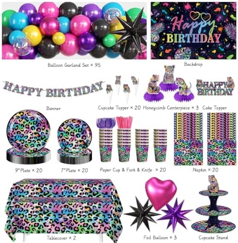 Cheetah Birthday Decorations, All In One Decor Set for 20 Guests - Image 2