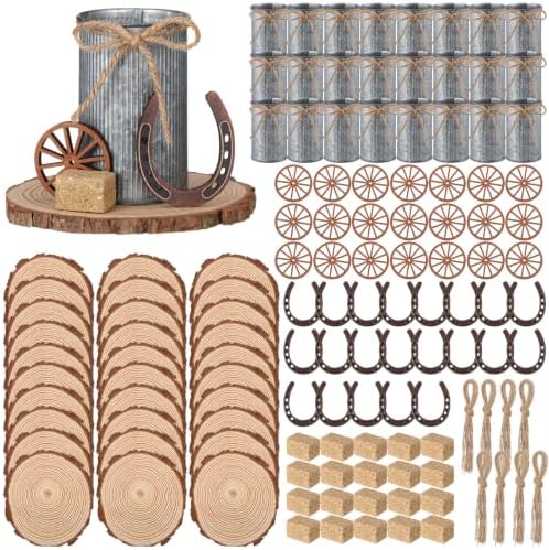 120 Pcs Western Party Decorations, Wagon Wheel Hay Bale, Silver by Unknown