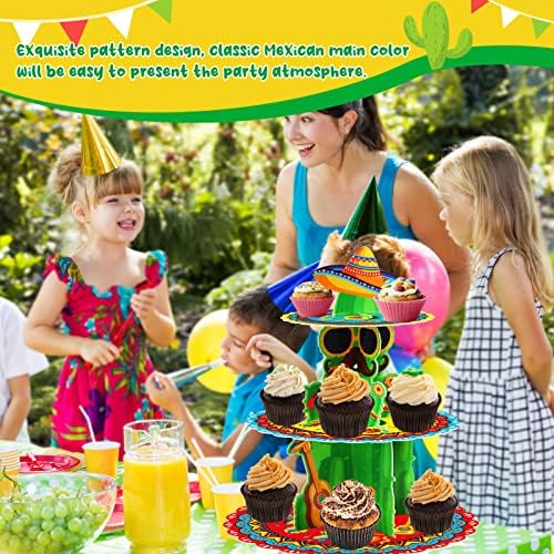 BenLouis 3Tier Fiesta Cupcake Stand Birthday Party Decorations - Image 7