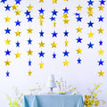 Blue Gold Shining Star Hanging Garland Blue Gold Hanging Sparkling Star Streamer Glitter Bunting Banner Twinkle Backdrop for Wedding Baby Shower Birthday Christmas Decorations 40 Feet by Eeatour