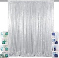 ShinyBeauty 6FTx8FT-Silver-Sequin Backdrop-Curtain-Sequin Photography Backdrop Shimmer Sequin Fabric for Event Decoration Party Photo Backdrop by ShinyBeauty