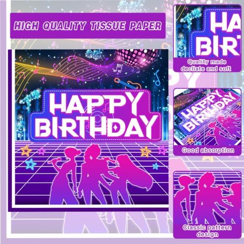 139 Pcs Kpop Music Dance Party Supplies for 20 Guests, KPop Disco Dance Music Themed Party Decorations Set Includes Banner, Plates, Napkins, Cups, Tablecloth and Disposable Cutlery - Image 5