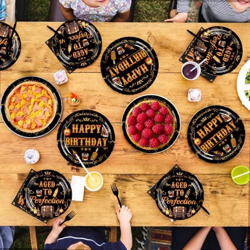 Grenciann 96 Pcs Whiskey Birthday Party Decorations for Men, Serves 24 - Image 7