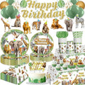201PCS Safari Birthday Decorations, Jungle Party Set Serves 25 by Yingoto