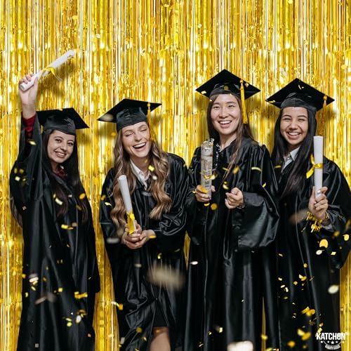 KatchOn, Gold Streamers Backdrop -3.2x8 Ft Pack of 2 Birthday Decorations - Image 5