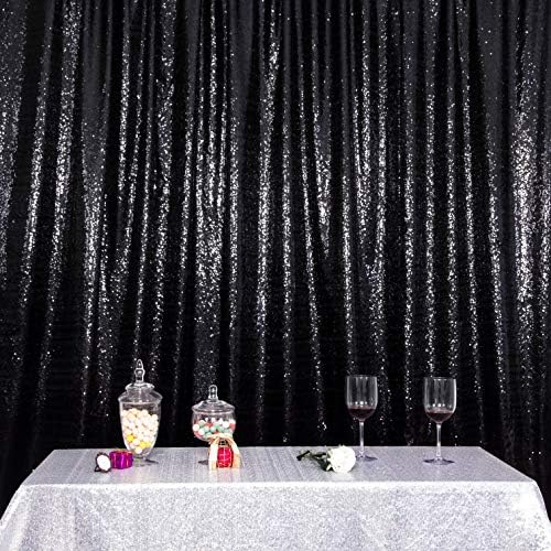 Juya Delight Black Sequin Backdrop, 10FTx10FT NO See-Through Photobooth Backdrop Curtains for Birthday, Party, Wedding Decoration - Image 6