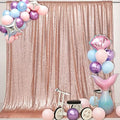 PartyDelight Rose Gold Sequin Backdrop 6x8ft Sparkly Photo Curtain by PartyDelight