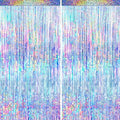 4 Packs Silver Foil Fringe Curtain, Silver Glitter Metallic Tinsel Backdrop for Birthday, Wedding, Baby Shower, Bachelorette, 70s 80s 90s Theme Disco Party, Iridescent Party Decorations Supplies by BSRESIN