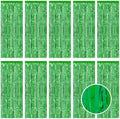 10 Pack Green Foil Curtain Backdrop 3.2ft x 9.8ft Metallic Tinsel Foil Fringe Curtains Streamer Photo Booth Backdrop for Birthday Party Engagement Bachelorette Party Decorations (Green) by Ohiyoo