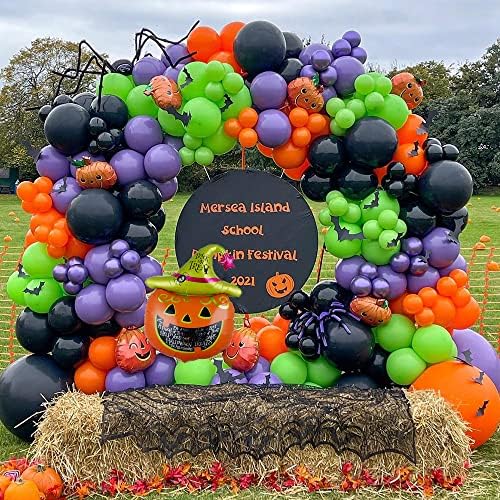 154Pcs Halloween Balloon Arch Garland Kit, Pumpkin Ghost Boo Foil Balloons - Image 4