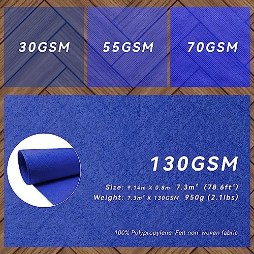 EZLucky Navy Blue Carpet Runner for Party, 2.6 x 15 ft, 130 GSM Felt Fabric - Image 4