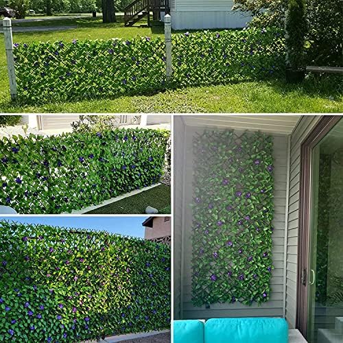 DOEWORKS Expandable Faux Ivy Trellis Fence, Patio Privacy Screen, 2 Pack - Image 4