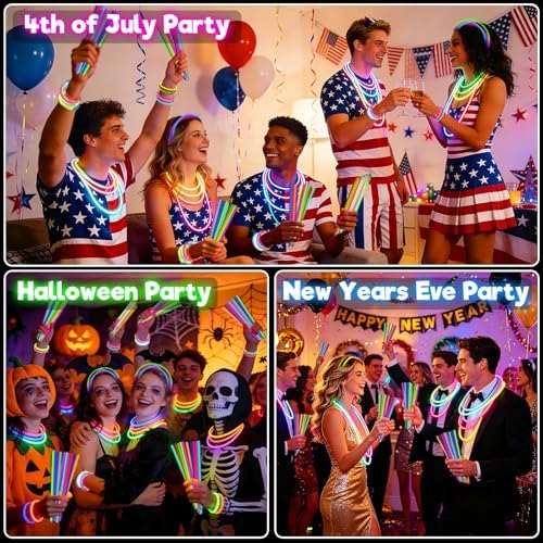 360 Pack Glow Sticks Bulk Party Pack Bright Glow in the Dark Party Supplies - Image 3