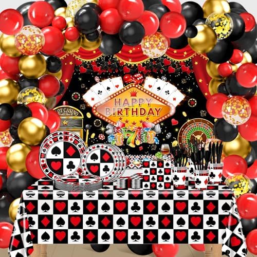 269 PCS Casino Theme Party Decorations Poker Themed Party Decor by Lecheme