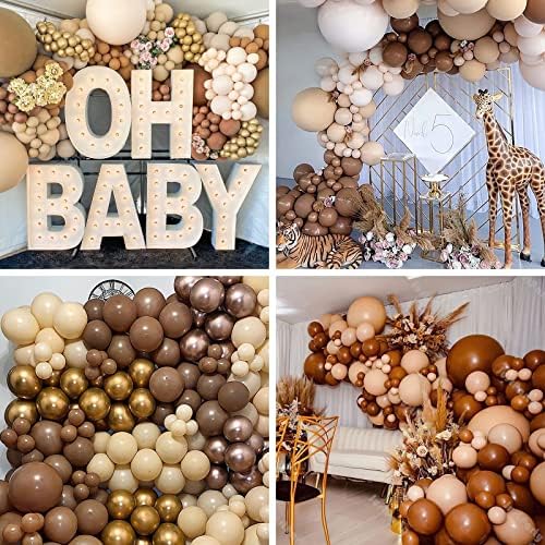 PartyWoo Boho Neutral Light Brown Balloons 50pcs Coffee Fall Color 12 Inch - Image 4