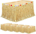 Fovths 6Pcs Luau Grass Table Skirt, Straw Yellow, 9 Feet x 29.5 Inch by Fovths