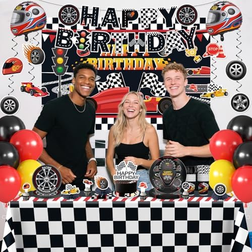 218Pcs Cars Birthday Decorations Tableware Set, 25 Serves - Image 2