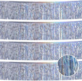 Laser Silver Streamers Party Decorations 4Pack 48FT Table Skirt Tinsel Garland Metallic Parade Float Decorations Ceiling Backdrop Curtain for Wedding Birthday Party Decoration Halloween Christmas by YUKL