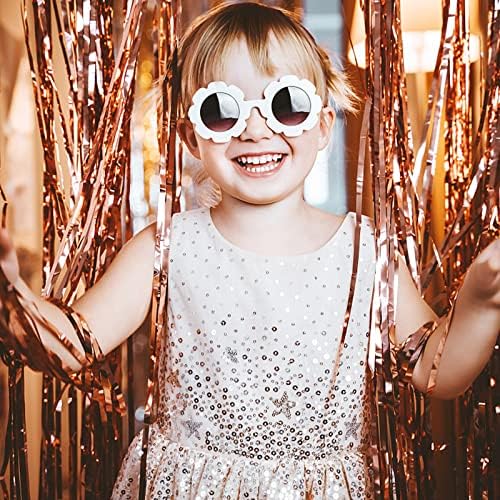 2 Pack Rose Gold Backdrop Birthday Decorations Foil Curtain Bachelorette Party Decor Rose Gold Decor Party Streamers Groovy Birthday Decorations Backdrop - Image 3