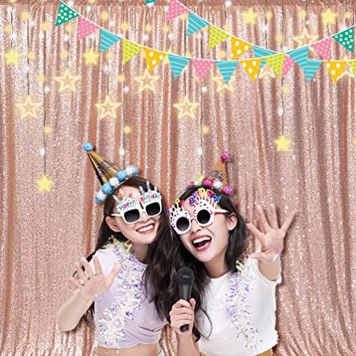 PartyDelight Rose Gold Sequin Backdrop Curtains 6x8ft - Image 6