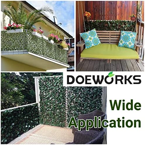 DOEWORKS Expandable Faux Ivy Trellis Fence, Patio Privacy Screen, 4 Pack - Image 2