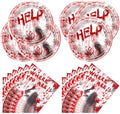 Halloween Scary Bloody Handprints Zombie Disposable Paper Plates Napkins by Unknown