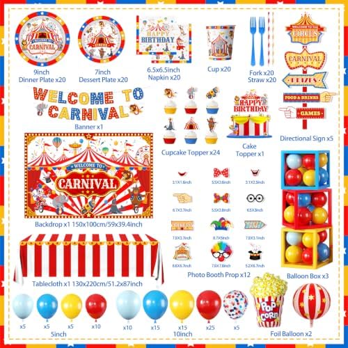 Carnival Theme Party Decorations, All-in-One Circus Party Decorations - Image 5