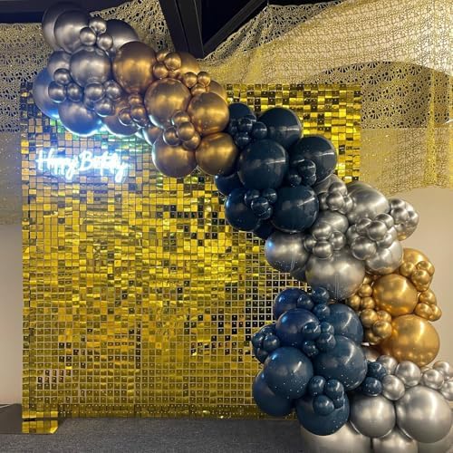 Shimmer Wall Backdrop Gold 24Pcs Sequin Panels Decoration - Image 2