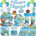 205pcs Bon Voyage Party Decorations Tableware Set, for 25 Guests by Yingoto