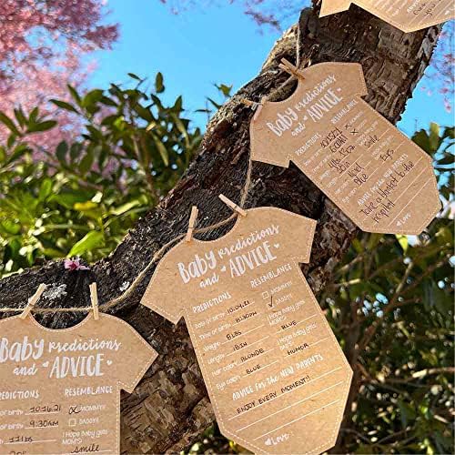 Kate Aspen Baby Predictions for Baby Shower Advice Cards - 50-Count Onesie Shaped Baby Shower Games for Girl or Boy - Gender Neutral Decor, Table Decorations, Activity and Keepsake For New Parents - Image 5