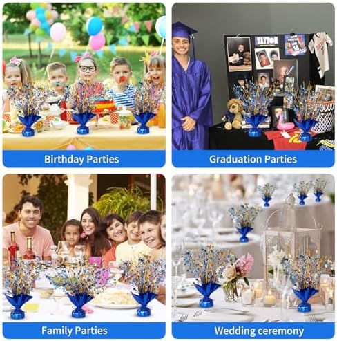 6 Pack Star Table Centerpieces for Party, Birthday Table Decorations for Kids Adults, Party Centerpieces for Tables for Wedding Baby Shower Graduation Holiday Event (Blue Glod) - Image 5