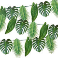 Talking Tables Reusable Tropical Party Decorations Palm Leaves Décor Leaf Garland Hawaiian Theme Party Tiki Bar Decoration for Safari Birthday Summer Green Luau Jungle Paper Length 8.5ft by TalkingTables