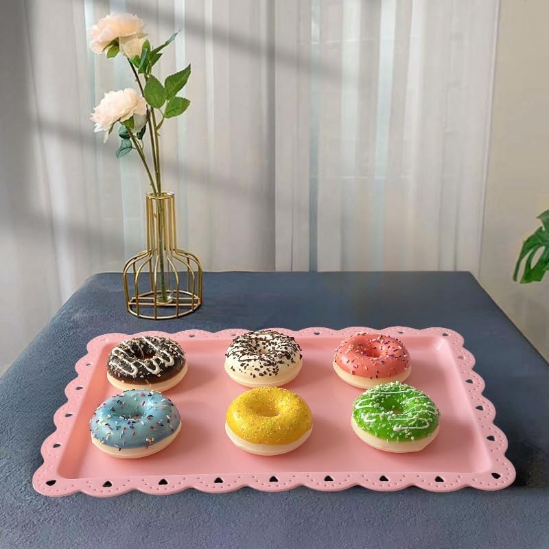 5 Pcs Cupcake Stand Set - Pink Plastic Dessert Table Display Set - Image 5