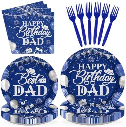 96Pcs Birthday Dad Party Decorations Serves 24 by Greencian