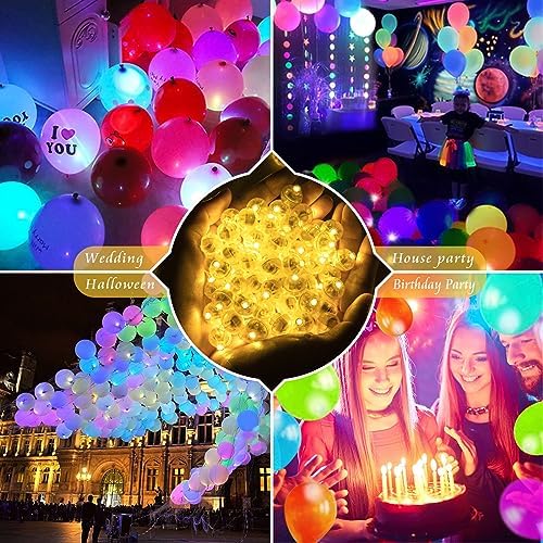 100pcs Mini Led Lights - Round, Long Standby Time, Multicolor Ball Light Paper Lanterns for Birthday Party, Christmas, Halloween Decoration Warm White - Image 5