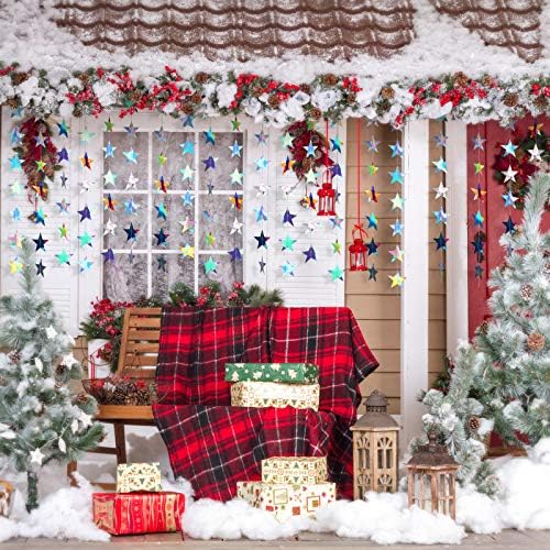 Patelai 130ft Glitter Star Garland Hanging Banner, Holographic Iridescent - Image 5