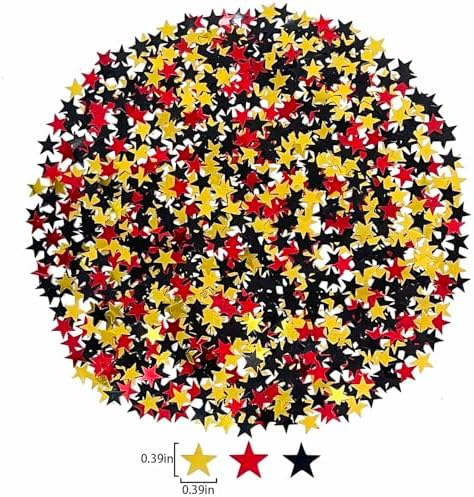 Beer Festival Confetti Black Gold Red Stars Shape Table Scatters Confetti for Star Party Wedding Decorations Party Sets - Image 3