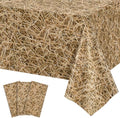NatNarr 3 Pack Straw Plastic Tablecloths, Disposable Farm Hay Tablecloth by NatNarr