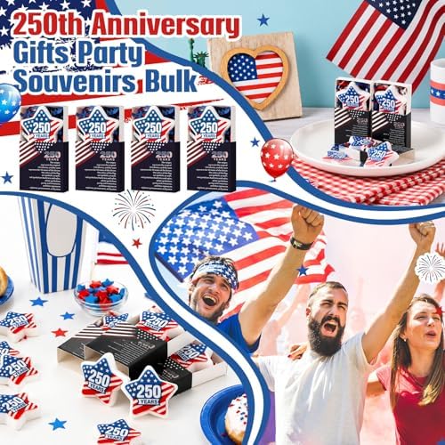 Wettarn 72 Sets 250th Anniversary Star Gifts America Flag Toys with Boxes - Image 6