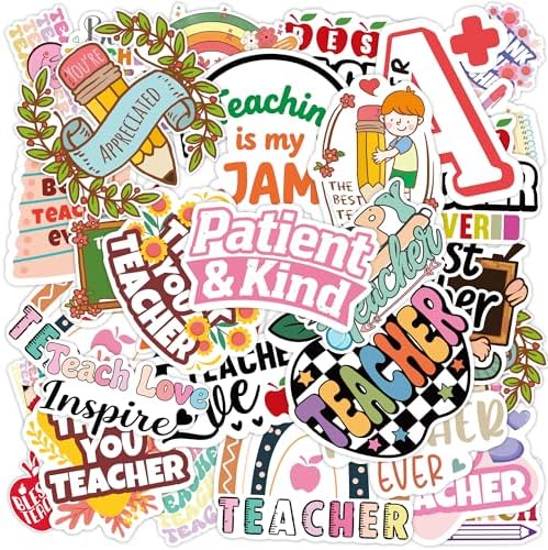 Teacher Appreciation Gifts – 100 PCS Funny Teacher Stickers | Teacher Appreciation Decorations - Teacher Must Haves Supplies Stuff Essentials Games Toys Gifts for School Classroom Students by OHOME