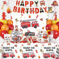356Pcs cocomigo Firetruck Birthday Decorations Tableware Set, 50 Serves by cocomigoPartyHome