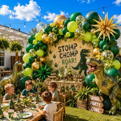 Green and Gold Balloons Arch Kit with Stars Shade Green Balloons - Image 5